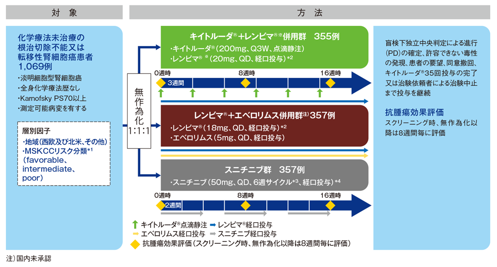 レンビマ®併用〉国際共同第Ⅲ相試験〈CLEAR試験〉（KEYNOTE-581/307