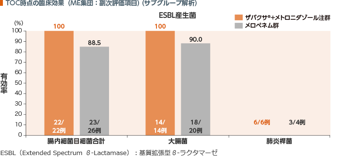 TOC時点の臨床効果（ME集団:副次評価項目）（サブグループ解析）