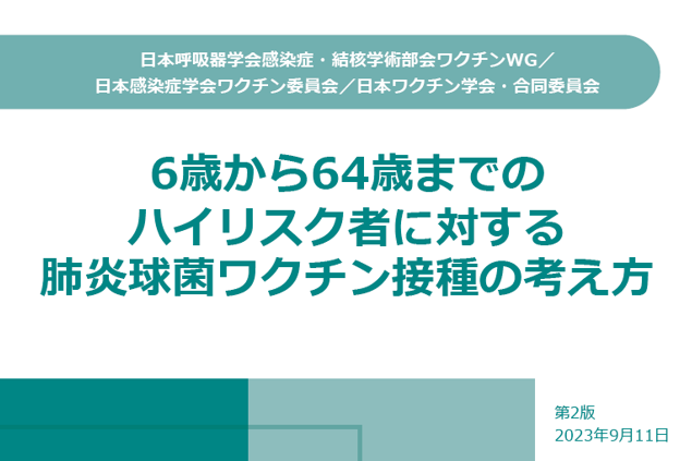 6歳から64歳までのハイリスク者に対する肺炎球菌ワクチン接種の考え方