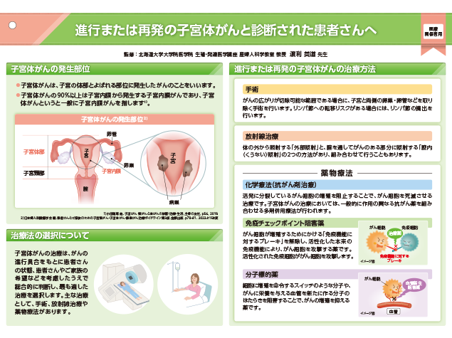 キイトルーダ®インフォームドコンセント用資料　キイトルーダ®・化学療法併用治療　患者説明用下敷き：＜子宮体癌＞