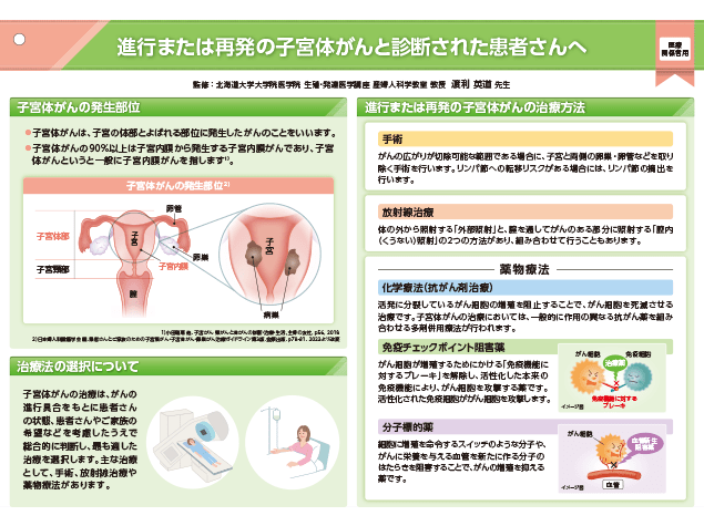 キイトルーダ®インフォームドコンセント用資料　キイトルーダ®・化学療法併用治療　患者説明用下敷き：＜子宮体癌＞